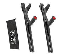 KMINA Folding Crutches of Carbon Fibre (x2 Units), Open Cuff, Lightweight, Forearme Foldable Crutch - Made in Europe - KMINA PRO