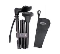 KMINA Folding Walking Sticks for Women and Men (Right Hand), Anatomical Handled Palm Grip, Adjustable Height, Lightweight, Anti Slip Ferrule