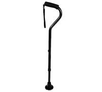 KMINA - Heavy Duty Walking Sticks (330 lbs) Men, Women Elderly, Offset Handle, Extendable Disabled - Made in Europe Black Cane
