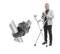 KMINA Magnetic Clasp Crutch Clip, Anti-Fall Clip to Join 2 Crutches and Keep Them Together, Adjustable, Easy to Separate, Made in Europe