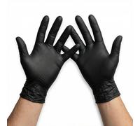 KMINA Nitrile Gloves, Multipurpose, Powder Free and Latex Free Disposable Gloves, Black (100, Large)