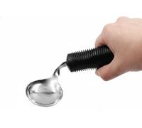 KMINA Parkinsons Spoon, Angled Spoon for Elderly with Easy Grip Handle, Cutlery for Arthritic Hands, Ergonomic Disabled Cutlery for Adults