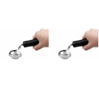 KMINA Parkinsons Spoon, Angled Spoon for Elderly with Easy Grip Handle, Cutlery for Arthritic Hands, Ergonomic Disabled Cutlery for Adults (Pack of 2)