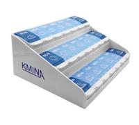 KMINA Pill Boxes 7 Day 3 Times a Day, Large Pill Box Organiser, Easy Open, Medicine Storage, Patented - Made in Europe