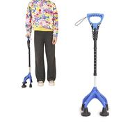 KMINA Quad Walking Stick with 4 Feet (Sturdy 3.3 lbs), Ergonomic, Wide Base Cane for Seniors, Improved Safety Stability - Made in Europe