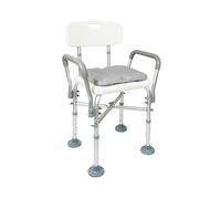 KMINA Shower Chair with Double Reinforced Crossbar, Includes Foam Cushion, Heavy Duty Bath Seat, Easy Assembly, 150 Kg Capacity - Made in Europe