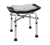 KMINA Shower Stool with Double Reinforced Crossbar, Includes Foam Cushion, Heavy Duty Bath Seat, Easy Assembly, 150 Kg Capacity - Made in Europe