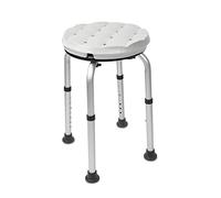 KMINA Shower Stool with Foam Cushion, Adjustable Height, Non Slip Rubber Ends, Free Assembly, Extra Comfort - Made in Europe