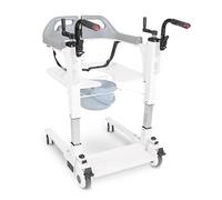 KMINA - Transfer Chair for Disabled (Seat up to 23 in), Bedside Commode with Wheels, Patient Lift Wide, Elderly - Not Suitable Shower