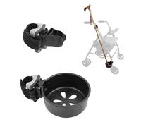 KMINA Walking Stick Holder for Wide Ferrules, Universal Cane Holder for Mobility Scooter, Crutches & Wheelchair Accessories, Patented - Made in Europe