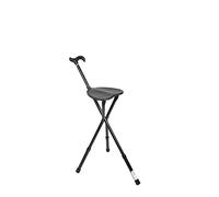 KMINA Walking Stick with Seat, Adjustable Height, Cane Chair for Adults, 3 Legs, Aluminium, Supports Up to 100kg (220lbs) - KMINA PRO