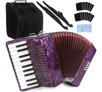 Kmise 22 Keys Piano Accordion Instrument for Adults & Kids,22 Keys 8 Bass Beginner Professionals Accordion，Complete Portable Accordion Instrument with Carry Bag,Straps, sheet music clip,cleaning cloth
