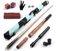 Kmise 3/4 Split Snooker Pool Cue, Handcraft, 4-Face Spliced Professional Snooker Pool Stick, 18 19 20oz Pool Sticks for Adults, with 2 Extension Cues (20oz)