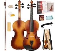 Kmise 4/4 Matte Violin Set | Acoustic Violins Full Kit for Beginners & Students | Fiddle Fingerboard Fret Markers | Includes Case, Bow, Rosin, Strings, Shoulder Rest & Beginner Guide
