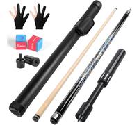 Kmise 58'' 190oz Pool Cue with Telescopic Fiber Extension Cue, Canadian Maple Handmade Professional Billiard Pool Cue Set with Leather Pool Cue Case, Pool Chalk and Gloves.(Pattern2)