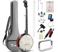 Kmise Banjo 5 String Banjos, Professional Full Size 38 Inch Open or Closed Back With Resonator, Bridge, Strings Pack, Finger Picks, Strap, Case, Tuner Accessories Set Gift Choice for Adults Beginner