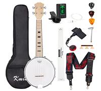 Kmise Banjolele,Banjo Ukulele Concert Size 23 Inch White Maple Neck Banjo lele for Beginner Adults with Bag Tuner Strap Strings Pickup Picks Ruler Wrench Bridge