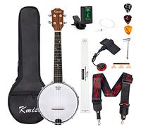Kmise Banjolele Concert Banjo Ukulele 4 String 23 inch Banjos with Gig Bag Tuner Pickup Multifunctional Strap Strings Picks Bridge Ruler Wrench