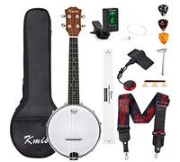 Kmise Banjolele Concert Banjo Ukulele 4 String 23 inch Banjos with Gig Bag Tuner Pickup Multifunctional Strap Strings Picks Bridge Ruler Wrench