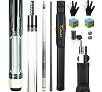 Kmise Carbon Fiber Pool Cue, Top-Tier Carbon Fiber Shaft 58" Professional Pool Sticks for Adults Full Carbon Technology, 12.5mm Tip, 3/8-8 Joint Pin, 20oz, Low Deflection Billiard Cue Stick White