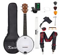 Kmise Concert Size Banjolele, 23'' Sapele 4 Strings Portable Mini Banjo Ukulele, With Gig Bag, Tuner, Banjos Strap, Strings, Piezo Pickup, Picks, Ruler, Wrench, Bridge Beginner Kit for Professionals