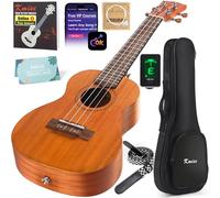 Kmise Concert Ukulele Starter Kit Mahogany Ukelele 23 inch for Beginners with Gig Bag Tuner Strap String Instruction Booklet