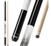 Kmise Pool Cue Stick 19oz, 58'' Canadian Maple Professional Billiard Cue Low-Deflection, All-Rounder Billiard Pool Sticks for Adults W/ 13mm Leather Tip, Black Wood Grain Butt, 3D Anti-Slip Grip