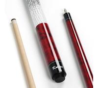 Kmise Pool Cue Stick 20oz, 58'' Canadian Maple Billiard Cues Pro Low-Deflection with 13mm Leather Tip, Winered Wood Grain Butt & 3D Anti-Slip Grip, Power Control Pool Sticks for Adults Club/Home