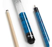 Kmise Pool Cue Stick 21oz, 58'' Canadian Hard Maple Billiard Cues Pro Low-Deflection with 13mm Leather Tip, Blue Wood Grain Butt & 3D Anti-Slip Grip, Power Control Pool Sticks for Adults Club/Home