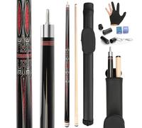 Kmise Pool Cues, Professional Billiard Cue Stick with Hard Case 58" Maple Pool Cue Stick Kit, Pool Sticks for Adults - Perfect for Home Game Rooms, Bars & Billiard Halls (19oz Black)