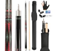 Kmise Pool Cues，Professional Billiard Pool Cue Stick with Hard Case 58" Canada Maple 13MM Tips, Low Deflection Technology - Perfect for Home Bars & Billiard (19oz Green)