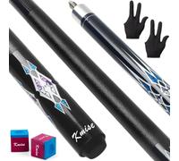 Kmise Pool Stick Set of 5, 58" 20oz Pool Cue Stick, Canadian Maple Billiard Pool Cue Stick, Professional Pool Cue for Bar House Pool Table Sports,Black.