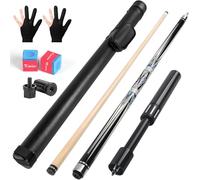 Kmise Professional Pool Cue Stick, 18 19 20oz Canadian Maple Cue Sticks for Adults, Billiard Cue Sticks with Hard Case and Telescopic Extension Cue (Black & Blue, 19oz)