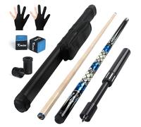 Kmise Professional Pool Cue Stick - 19 20 oz Canadian Maple Cue Sticks, Low Deflection Shaft with Telescopic Carbon Fiber Extension, Pool Sticks for Adults (Blue, 20OZ)