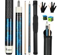 Kmise Professional Pool Cue Stick, 58" Canadian Maple Cue Sticks, Low Deflection Pool Sticks for Adults 21oz, Suitable for Home, Bar and Club, Blue