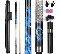 Kmise Professional Pool Cue Stick - Canadian Maple Pool Sticks with Low Deflection Shaft and Telescopic Carbon Fiber Extension, Set Comes with Leather Cue Case