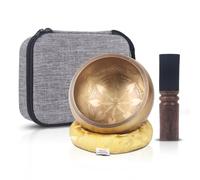 Kmise singing bowl 5 inches with yellow background and gold pattern