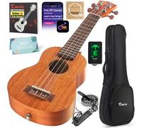 Kmise Soprano Ukulele Starter Kit 21 inch Mahogany Ukelele for Beginners with Gig Bag Tuner Strap String Instruction Booklet