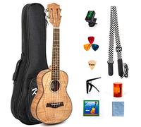 Kmise Ukulele 23 Inch Concert Ukelele For Beginner Kit Classical Type Tiger Flame Okoume Body…