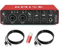 Kmise USB Audio Interface, Computer Recording Audio Interfaces with 48V Phantom Power for Recording, Studio Quality Sound, Compatible with Guitarists, Vocalists, Podcasters (USB Type-C)