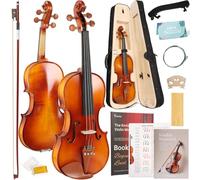 Kmise Violin 4/4 Full Size Starter Kit for Students Beginners Adults, Tough Jujube Wood Acoustic Fiddle Set with Hard Case, Bow, Rosin, Extra Strings, Shoulder Rest, Guide & Chart