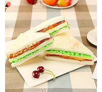 Kmiunty 3PCS Simulation Food Artificial Sandwich Fake Food Bread Model Photography Prop for Home Kitchen Party Decoration