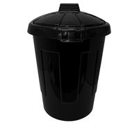 KMJ 80L Industrial Grade Large Black Outdoor Bin-Heavy Duty Dustbins with Lids for Outside,Garbage Bin for Home,Garden & Yard Work-Perfect Kitchen Bin 80L for Waste Disposal & Recycling (1 Pack)