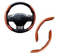 KMJGQWSC 2Pcs Car Steering Wheel Covers for Chrysler Grand Cherokee 2017-2025,Carbon Fiber Segmented Steering Non Slip Wheel Protection Auto Interior Accessories,Brown