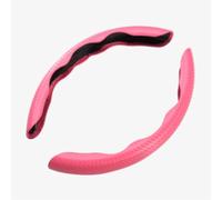KMJGQWSC 2Pcs Car Steering Wheel Covers for Mitsubishi Lancer-ex 2010-2025,Carbon Fiber Segmented Steering Non Slip Wheel Protection Auto Interior Accessories,Pink