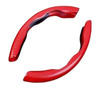 KMJGQWSC 2Pcs Car Steering Wheel Covers for Mitsubishi Outlander(7seats) 2016-2018,Carbon Fiber Segmented Steering Non Slip Wheel Protection Auto Interior Accessories,Red