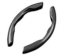 KMJGQWSC 2Pcs Car Steering Wheel Covers for Mitsubishi Pajero V73(V77) 2008-2011,Carbon Fiber Segmented Steering Non Slip Wheel Protection Auto Interior Accessories,Black
