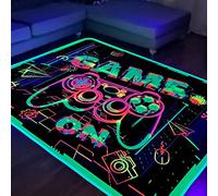 KMkicme Gaming Area Rug Blacklight for Bedroom Game Printed Carpet UV Reactive Glow in The Dark Black Light Rug Playroom Large Non-Slip Area Rug Kids Boys Girls Game Room Casual Mat 60x39 Inch