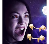 Kmljoee 3 Pairs Retractable Halloween Vampire Fangs, Not Scratch The Gums, Horrifying Vampire Fangs Teeth, Fake Teeth Cosplay, Vampire Fangs Fake Teeth, Retractable Braces, Horrifying Vampire Teeth
