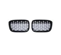 KMLONG 2pcs Car Front Bumper Grill, Fit For, X3 G01 G08 X4 G02 2018-2020 Diamond Trim Racing Grilles Grille Accessories vehicle front bumper grille cover(Silver and Black)
